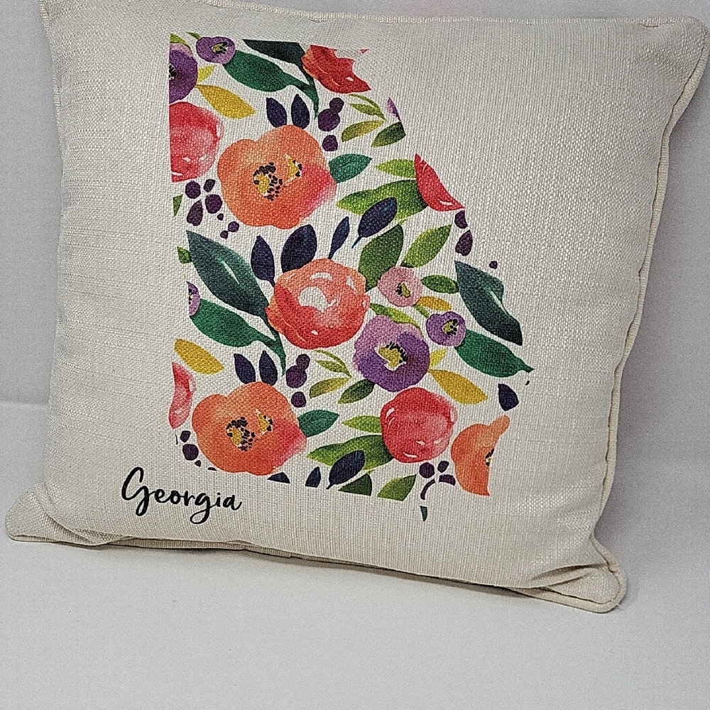 Floral Georgia Pillow - Cream